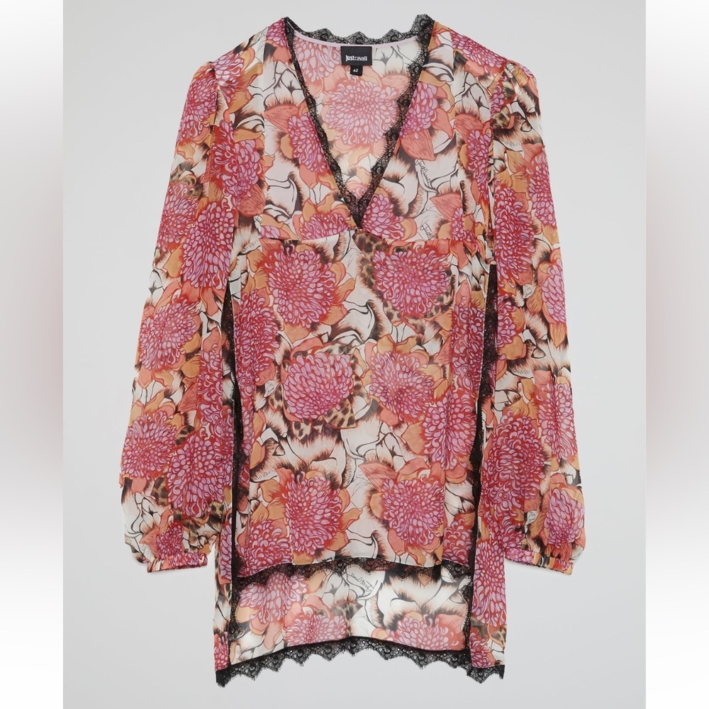 Just Cavalli by Roberto Cavalli Floral Silk Blouse 38